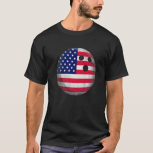 Amerikaanse vlag familie bowling patriottische 4th t-shirt