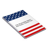 Amerikaanse vlag familienaam aangepaste tekst notitieboek (Rechterzijde)