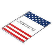 Amerikaanse vlag familienaam aangepaste tekst notitieboek (Linkerzijde)