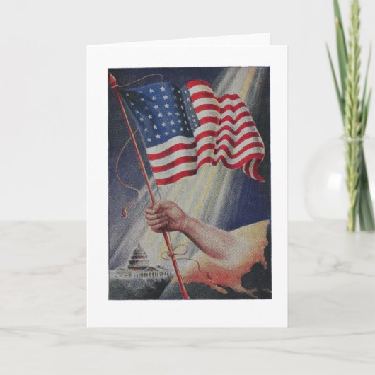 Amerikaanse vlag  feestdagen kaart (Voorkant)