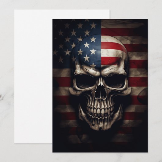 Amerikaanse vlag feestdagenkaart (Voorkant / Achterkant)