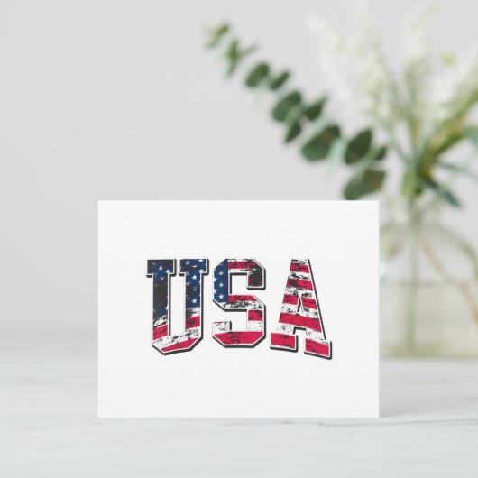 Amerikaanse  vlag feestdagenkaart (Staand voorkant)