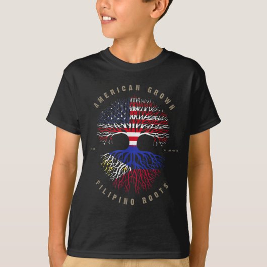 Amerikaanse vlag Filippijnse Filippijnen T-shirt (Voorkant)