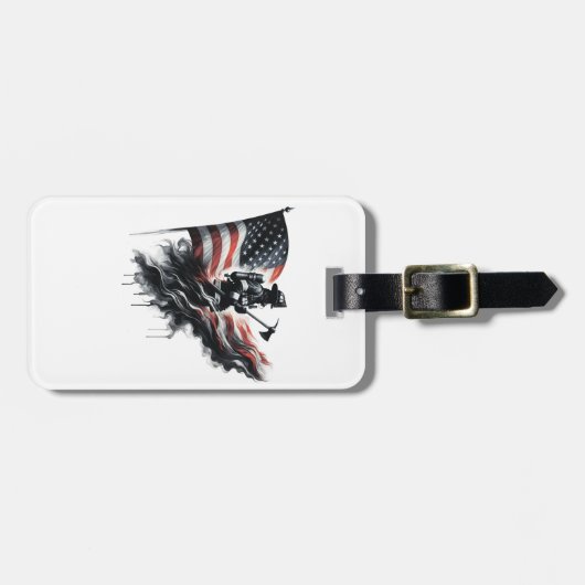 Amerikaanse vlag. Firefighter Bagagelabel (Voorkant horizontaal)