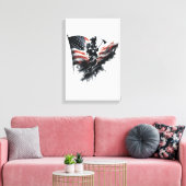 Amerikaanse vlag. Firefighter Canvas Afdruk (Insitu (Woonkamer))