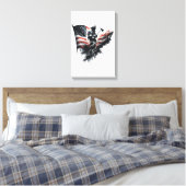Amerikaanse vlag. Firefighter Canvas Afdruk (Insitu (Slaapkamer))