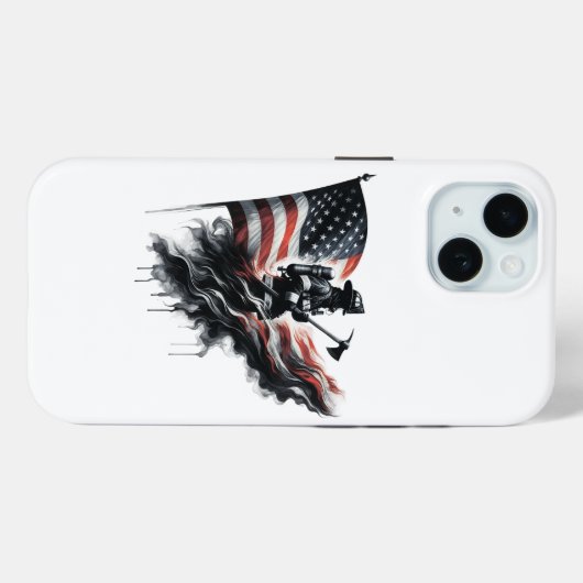 Amerikaanse vlag. Firefighter Case-Mate iPhone Case (Achterkant (horizontaal))