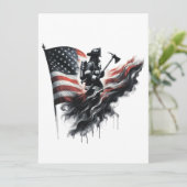 Amerikaanse vlag. Firefighter Kaart (Staand voorkant)
