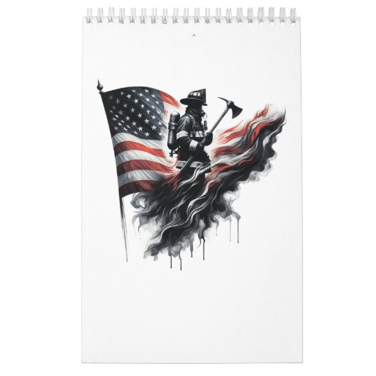 Amerikaanse vlag. Firefighter Kalender (Hoes)