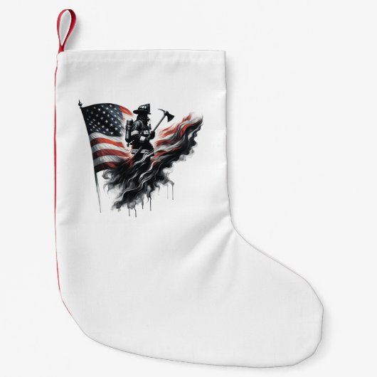 Amerikaanse vlag. Firefighter Kleine Kerstsok (Voorkant)