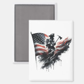Amerikaanse vlag. Firefighter Magneet (Voorkant / Achterkant)
