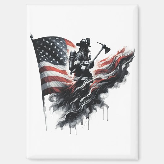 Amerikaanse vlag. Firefighter Magneet (Voorkant)
