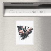Amerikaanse vlag. Firefighter Magneet (Insitu (Vaatwasser))