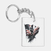 Amerikaanse vlag. Firefighter Sleutelhanger (Voorkant Links)