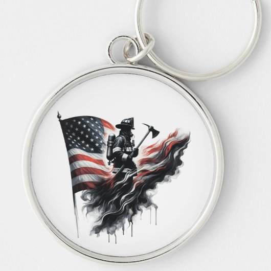 Amerikaanse vlag. Firefighter Sleutelhanger (Voorkant)