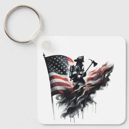 Amerikaanse vlag. Firefighter Sleutelhanger (Voorkant)