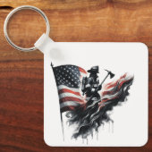 Amerikaanse vlag. Firefighter Sleutelhanger (Voorkant)
