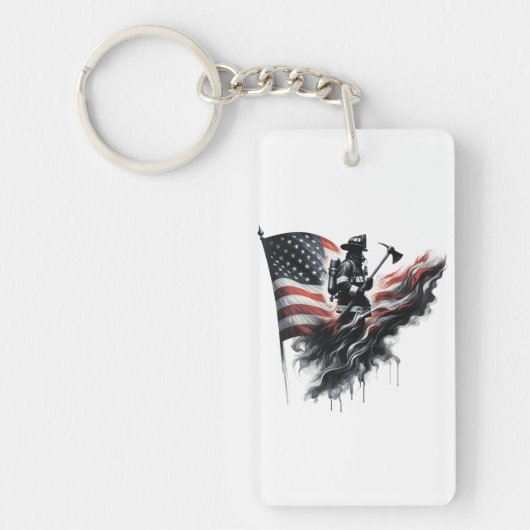 Amerikaanse vlag. Firefighter Sleutelhanger (Voorkant)
