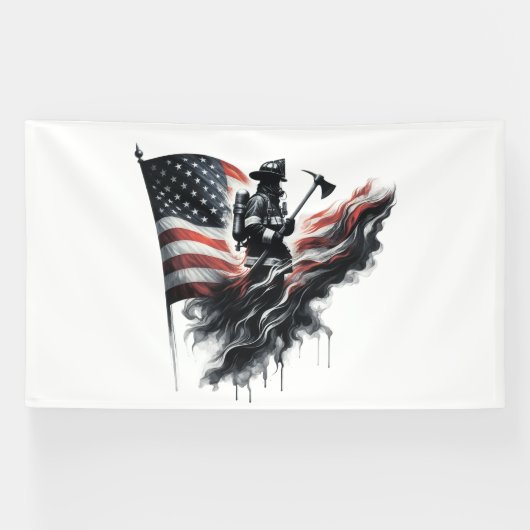 Amerikaanse vlag. Firefighter Spandoek (Horizontaal)