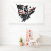 Amerikaanse vlag. Firefighter Spandoek (Insitu)