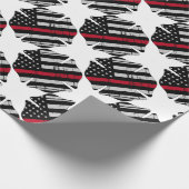 Amerikaanse vlag Fireman Cross Thin Red Line Cadeaupapier (Hoek)