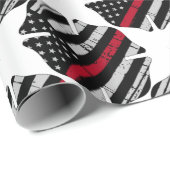 Amerikaanse vlag Fireman Cross Thin Red Line Cadeaupapier (Rol Hoek)