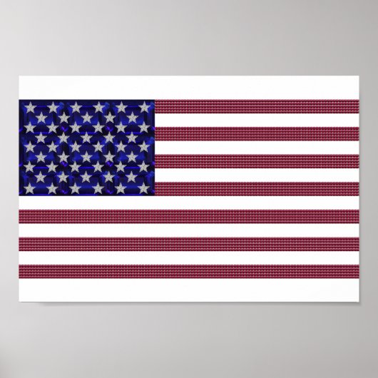 Amerikaanse vlag Flag Gemstone Art Poster (Voorkant)