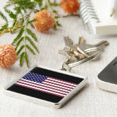 Amerikaanse vlag Flag Gemstone Art Sleutelhanger (Zijkant)