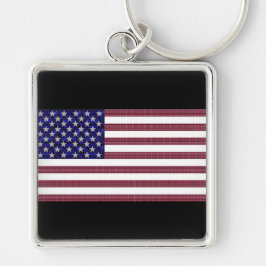 Amerikaanse vlag Flag Gemstone Art Sleutelhanger