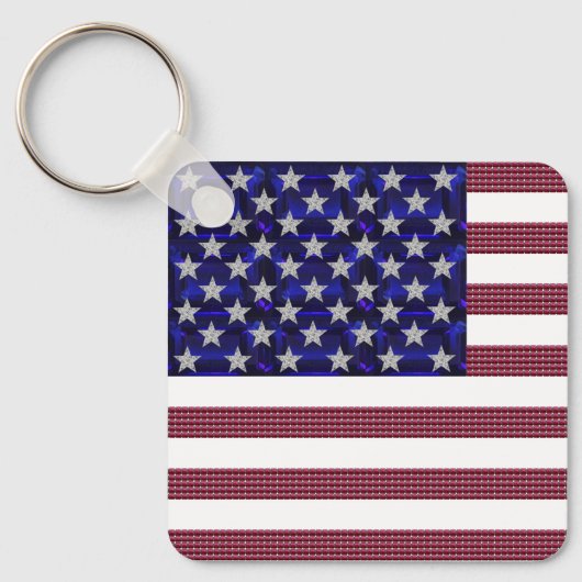 Amerikaanse vlag Flag Gemstone Art Sleutelhanger (Voorkant)