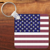 Amerikaanse vlag Flag Gemstone Art Sleutelhanger (Voorkant)