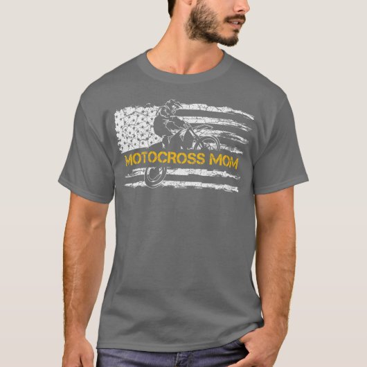  Amerikaanse vlag Flag Proud Motocross Dirt Bike M T-shirt (Voorkant)