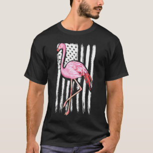 Amerikaanse vlag Flamingo Animals Zoo Keeper Birth T-shirt