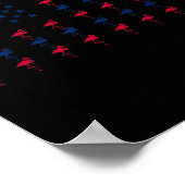 Amerikaanse vlag Flamingo Lover 4 juli Patri Poster (Hoek)