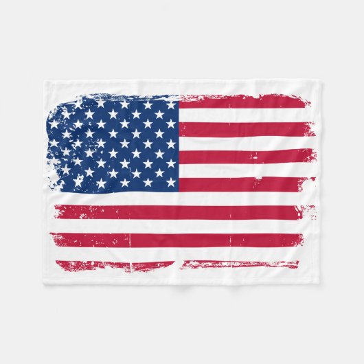 Amerikaanse vlag fleece deken (Voorkant (Horizontaal))