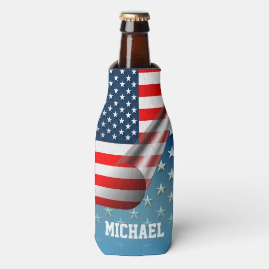 Amerikaanse vlag flesjeskoeler (Fles Voorkant)