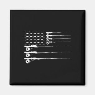 Amerikaanse Vlag Fly Fishing Rod Forel Patriot Man Magneet