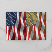 Amerikaanse vlag folie wenskaart (Buiten Laag)