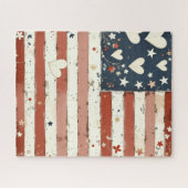 Amerikaanse Vlag Folk Art Puzzel (Horizontaal)