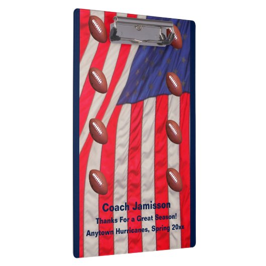 Amerikaanse vlag, Football Coach Dank je, naam. Klembord (Rechts)