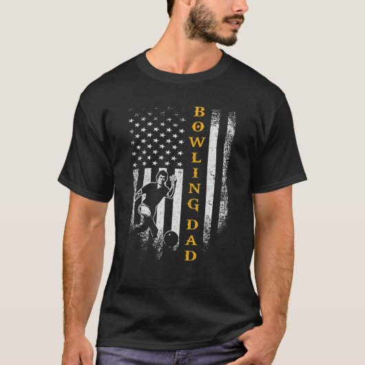 Amerikaanse vlag ford Bowling Dad Bowler Sil T-shirt (Voorkant)