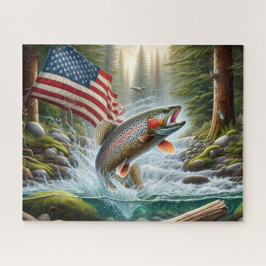Amerikaanse Vlag Forel Legpuzzel (Horizontaal)