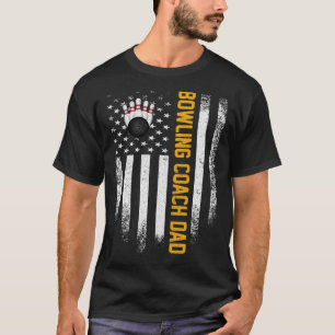 Amerikaanse vlag fors Bowling Coach Papa T-shirt