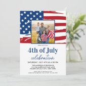 Amerikaanse vlag Foto 4 juli Kaart (Staand voorkant)