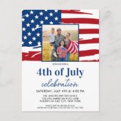 Amerikaanse vlag Foto 4 juli Uitnodiging Briefkaart (Voorkant)