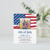 Amerikaanse vlag Foto 4 juli Uitnodiging Briefkaart (Staand voorkant)