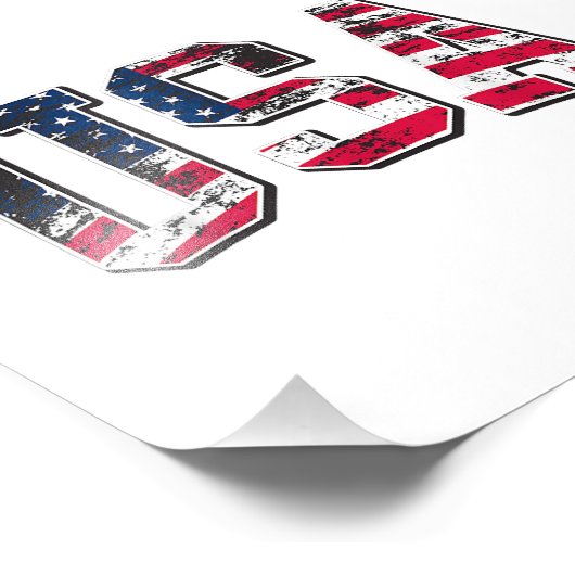 Amerikaanse  vlag foto afdruk (Hoek)