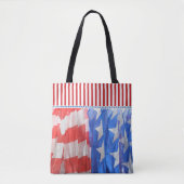 Amerikaanse vlag foto met rode streep grens tote bag (Voorkant)