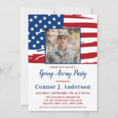 Amerikaanse vlag foto militair afscheidsfeest kaart (Voorkant)