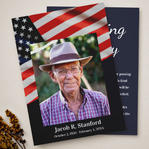 Amerikaanse vlag foto overleed aankondiging